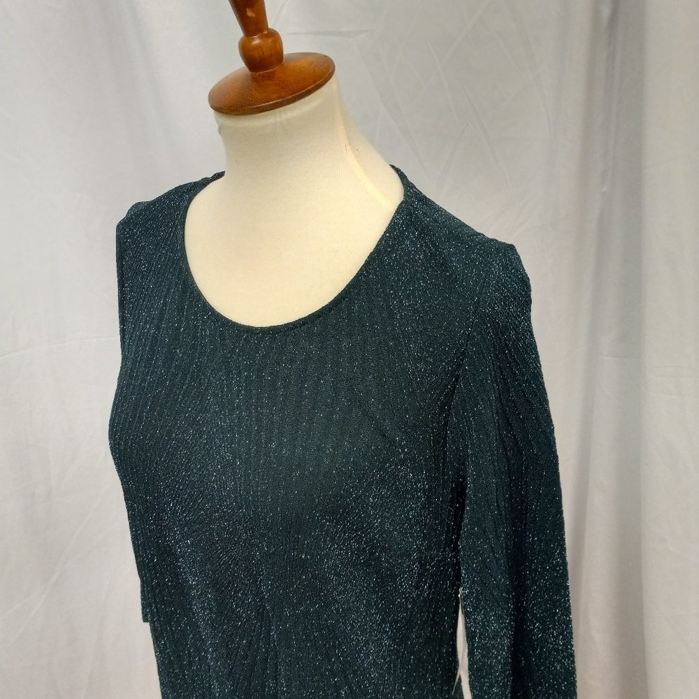 XXL Trixxi Sparkly Dark Green 3/4 Sleeve Dress